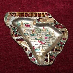 Vintage Metal South Carolina Tray